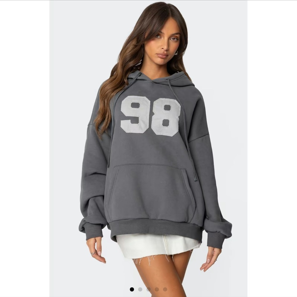 Edikted Gray Oversized Hoodie